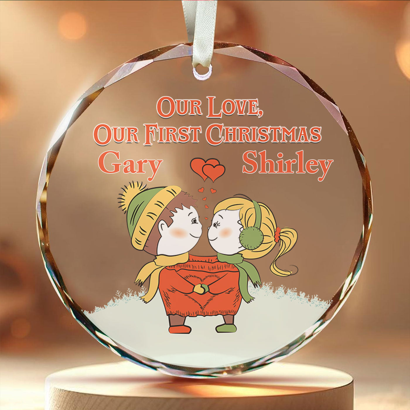 Our Love, Our First Christmas | Celebrate a Special Beginning | Glass Ornament